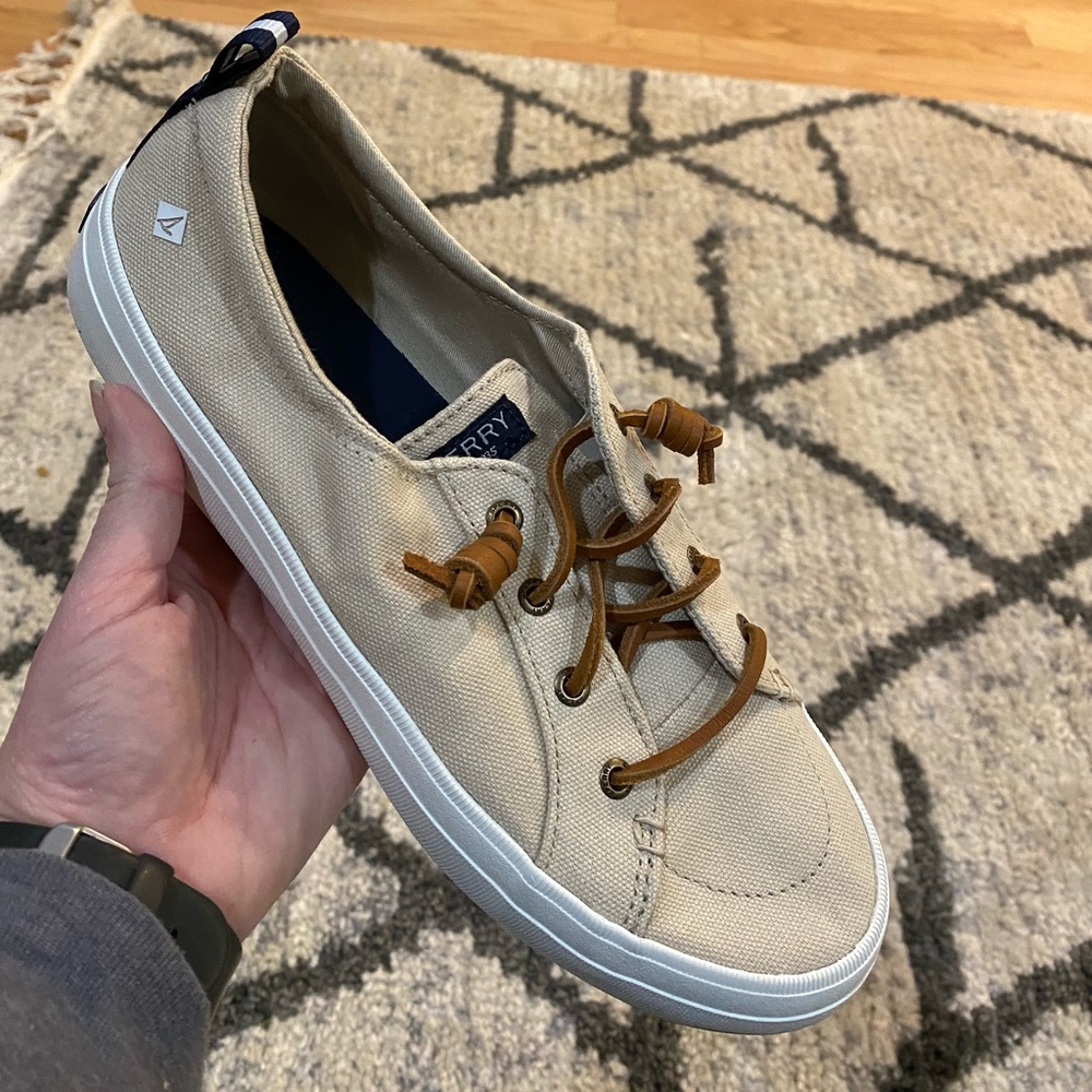 Sperry, tan canvas shoes, NWT